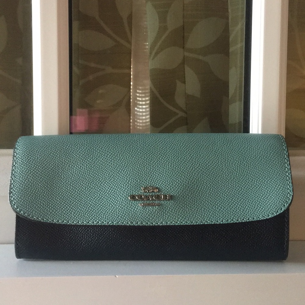 Coach Leather Colorblock  Soft Wallet